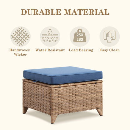Outdoor PE Rattan Ottoman, NTC Series