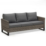 Belord 3-seat outdoor wicker patio sofa with all-weather design and sturdy 800 lbs capacity, part of the GRS Series.