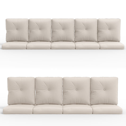 18-Piece Blue Patio Cushion Set - 9 Seat & 9 Back Cushions with Removable Waterproof Covers, All-Weather Outdoor Replacement (Standard 22"x24")