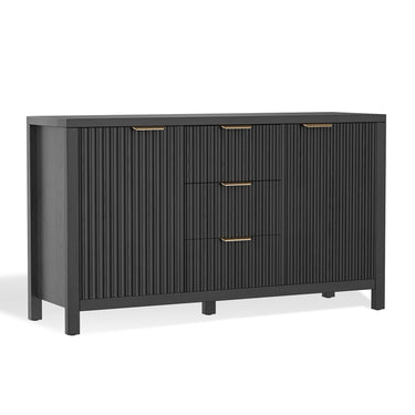 Save 50% - Fluted Sideboard Buffet Cabinet with Storage, 2 Doors & 3 Drawers, Adjustable Shelf Accent Credenza for Living Room or Entryway