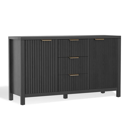 Save 50% - Fluted Sideboard Buffet Cabinet with Storage, 2 Doors & 3 Drawers, Adjustable Shelf Accent Credenza for Living Room or Entryway