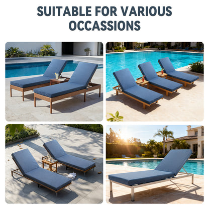 Belord Outdoor Chaise Lounge Cushions, Set of 4 – 72"x22"x3.5" Patio Lounger Pads, 28D High-Density Sponge, Waterproof, Removable Covers for Outdoor Relaxation