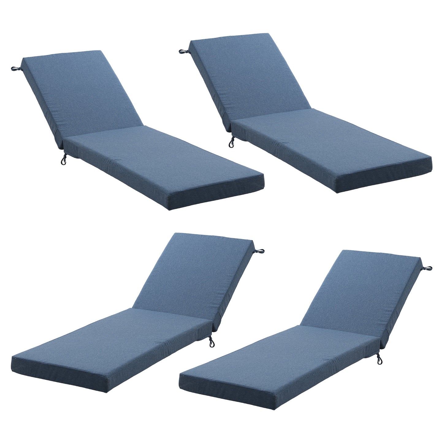 Belord Outdoor Chaise Lounge Cushions, Set of 4 – 72"x22"x3.5" Patio Lounger Pads, 28D High-Density Sponge, Waterproof, Removable Covers for Outdoor Relaxation