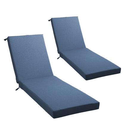 Belord Outdoor Chaise Lounge Cushions 2-Pack, 72 × 22 × 3.5 Inch Patio Lounger Cushions with Removable Covers, 28D High-Density Foam, Waterproof Poolside Cushions
