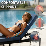 Blue outdoor chaise lounge cushion, 72x22 inches, waterproof with 28D foam, designed for chair and sofa use by Belord.