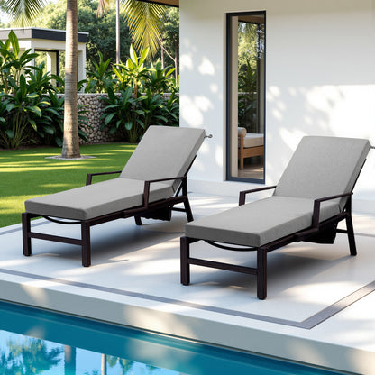 Belord Outdoor Chaise Lounge Cushions, Set of 4 – 72"x22"x3.5" Patio Lounger Pads, 28D High-Density Sponge, Waterproof, Removable Covers for Outdoor Relaxation