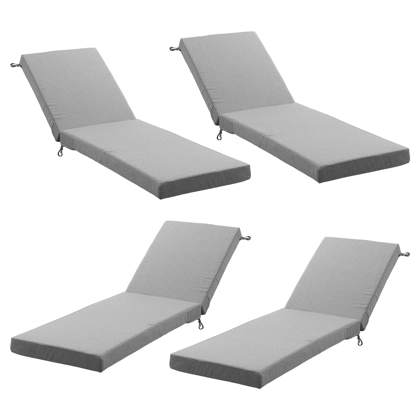 Belord Outdoor Chaise Lounge Cushions, Set of 4 – 72"x22"x3.5" Patio Lounger Pads, 28D High-Density Sponge, Waterproof, Removable Covers for Outdoor Relaxation