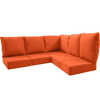 5 Seater 24x24x6 Outdoor Patio Corner Cushion Classic Orange