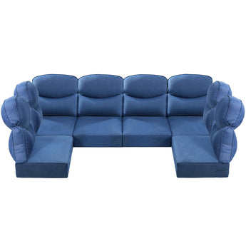 6 Seater 24x24x6 Outdoor Patio Corner Cushion Smile Blue