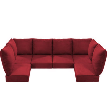 6 Seater 24x24x6 Outdoor Patio Corner Cushion Classic Red