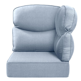 Luxury 24x24x6 Outdoor Patio Corner Cushion Smile Baby Blue