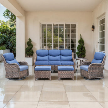 6-Piece Outdoor Swivel Rocker Patio Chairs with Sofa & Table, NTS Series