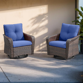 Outdoor Wicker Swivel Rocker Chair Set of 2, MN Series