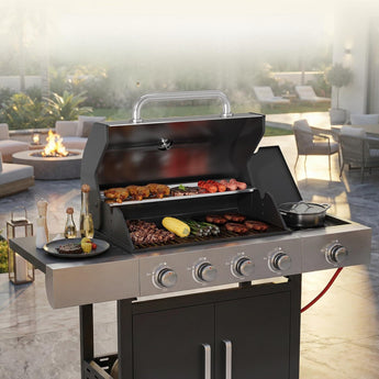 44000 BTU Stainless Steel Propane Gas Grill with Side Burner