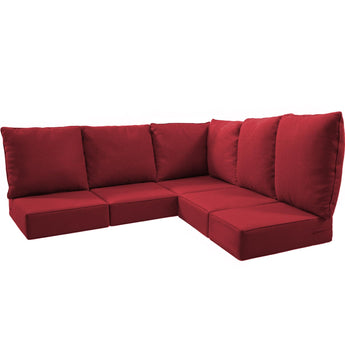 5 Seater 24x24x6 Outdoor Patio Corner Cushion Classic Red