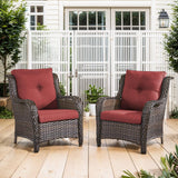 Belord 2-piece patio wicker chairs set with cushioned seats, perfect for outdoor conversation areas.