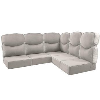 5 Seater 24x24x6 Outdoor Patio Corner Cushion Smile Beige