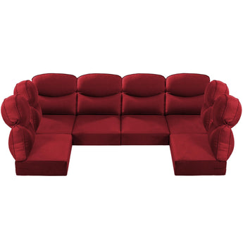 6 Seater 24x24x6 Outdoor Patio Corner Cushion Smile Red