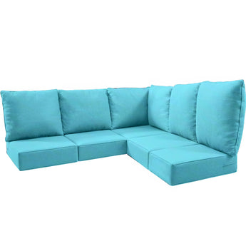 5 Seater 24x24x6 Outdoor Patio Corner Cushion Classic Turquoise