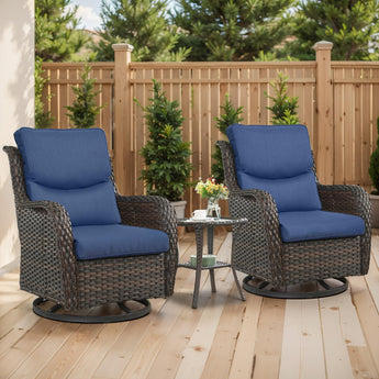 3-Piece Swivel Patio Set – 2 Chairs & Glass Table, NTS Series