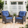Belord 2-piece patio wicker chairs set with 4-inch cushions, part of the NTC Series, ideal for outdoor conversation spaces.