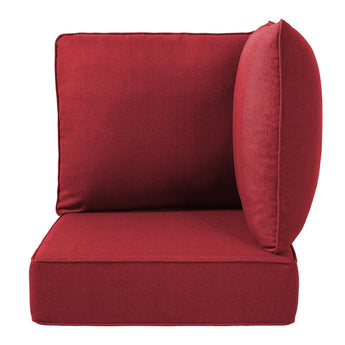 Belord luxury outdoor patio corner cushion set with 6-inch thickness, 24x24 inches, no buttons, designed for outdoor seating.