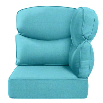 Luxury 24x24x6 Outdoor Patio Corner Cushion Smile Turquoise