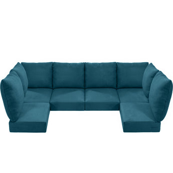 6 Seater 24x24x6 Outdoor Patio Corner Cushion Classic Peacock Blue