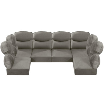 6 Seater 24x24x6 Outdoor Patio Corner Cushion Smile Grey