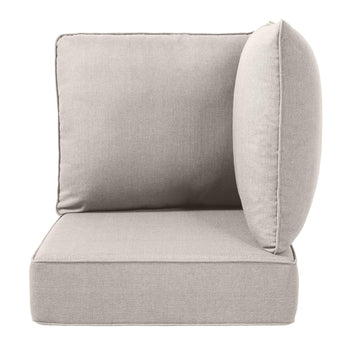 Belord luxury outdoor patio corner cushion set with no buttons, 24x24 inches, thick 6-inch cushions for outdoor seating.