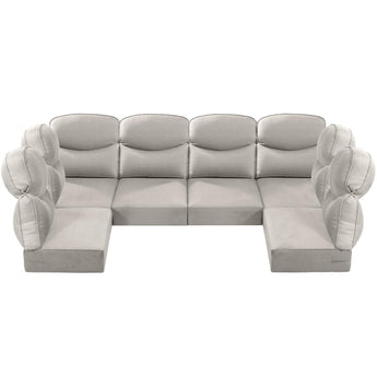 6 Seater 24x24x6 Outdoor Patio Corner Cushion Smile Beige