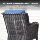 Belord 2-piece patio wicker chairs set with 4-inch cushions, part of the NTC Series, ideal for outdoor conversation spaces.