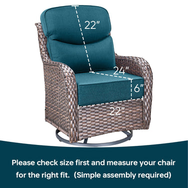 Pop 22*24*6" Outdoor Replacement Cushions Smile Peacock Blue