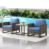 Pair of Belord wicker patio chairs with high backs, 18.5 inches tall, sturdy design, suitable for outdoor seating.