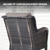 Belord patio wicker chairs set with two chairs and 4-inch cushions, part of the NTC Series for outdoor conversation spaces.