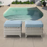 Belord 2-piece patio wicker ottoman set with side tables from the NTC Series, ideal for outdoor conversation and lounging.