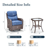 Belord 6-piece patio swivel glider chair set with side tables, featuring cushioned seats and a modern design for outdoor relaxation.