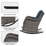 Belord 2-piece patio wicker rocking chairs set with olefin cushions, perfect for outdoor relaxation and stylish patio decor.