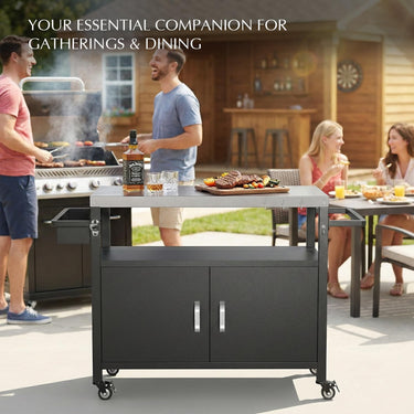 Belord 52-inch outdoor kitchen island with stainless steel top and propane storage, ideal for outdoor cooking and entertaining.