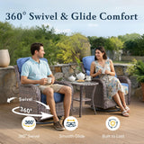 Belord 7-piece patio wicker sofa set with swivel chairs, outdoor conversation furniture, featuring cushioned seating and stylish design.