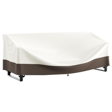 Belord 83-inch waterproof patio sofa cover with 600D fabric, click-close straps, and UV protection for outdoor furniture.