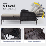 Belord outdoor wicker chaise lounge with 5-position adjustment, part of the patio conversation sets, featuring durable wicker and comfortable design.