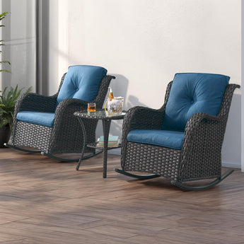 3-Piece Patio Rocking Chair Set – High Back, 350LB, NTC Series