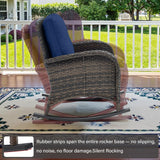 Belord patio single PE wicker rocking chair with thick cushions, outdoor seating with a sturdy frame and comfortable design.