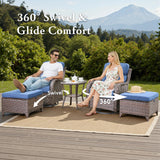 Belord 11-piece patio wicker sofa set with swivel chairs, outdoor conversation furniture, featuring cushioned seating and coffee table.