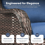 Belord outdoor wicker swivel glider chairs set of 2 with 5-inch cushions, all-weather PE wicker, 360° swivel, patio conversation set