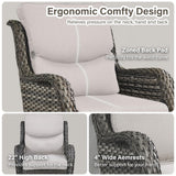Belord swivel patio chairs set of 2 with 360° rotation and 5-inch cushions, part of the NTC Series, shown outdoors.