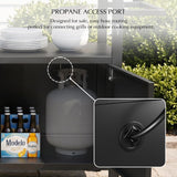 Belord 52-inch outdoor kitchen island with stainless steel top and propane storage, ideal for outdoor cooking and entertaining.