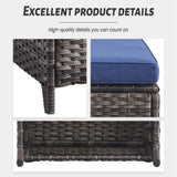 Belord 2-piece patio wicker ottoman set with side tables, part of the NTC Series for outdoor conversation and relaxation.