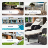 Belord outdoor wicker chaise lounge from the NTC series, 5-position adjustable, designed for patio conversation sets, supports 500 lbs.